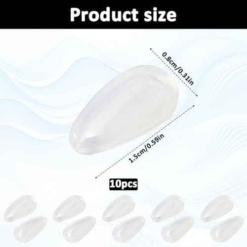 Eyeglass Nose Pads, 2.5 mm Thickness Adhesive Anti Slip Eyeglasses Nose Grips with Airbag Heightened Teardrop Replacement Noses Pads for Sunglasses Eyeglasses Reading Glasses (5 Pairs, Clear)