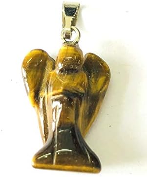 Tigers Eye 1 Inch Guardian Angel Pendant Crystal Fashion Jewelry Gift Gemstone Wellness Luck Energy Handcrafted Accessory