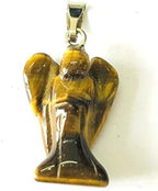 Tigers Eye 1 Inch Guardian Angel Pendant Crystal Fashion Jewelry Gift Gemstone Wellness Luck Energy Handcrafted Accessory