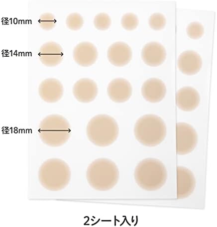 [CLASSE]Seal Concealer, Cover Up tape, Made in Japan, ultra-thin 0.015mm, different sizes, natural coverage, Waterproof,Sweatproof, for Hiding Tattoo and Scars,(B20 Honey, Round shape, 8 pieces)