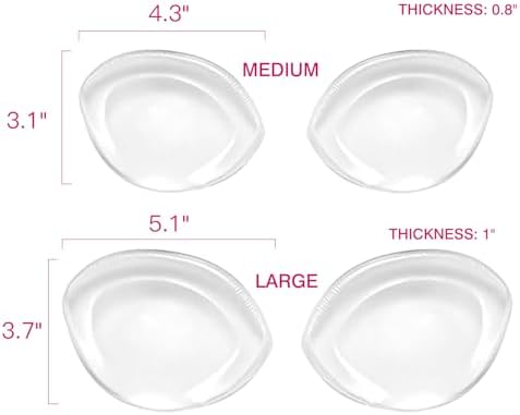 Silicone Bra Inserts-Clear Gel Push Up Breast Pads - Bra Padding Bust Enhancer Bust Push up Pads Swimsuit
