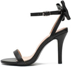 Women's High Heels Sandals Strappy Open Toe Stiletto Bow Ankle Strap Dress Shoes for Prom Party Wedding Evening Cocktail Formal Bridesmaid Sexy Elegant