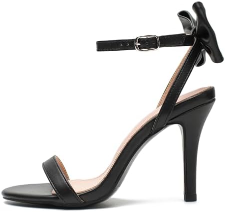 Women's High Heels Sandals Strappy Open Toe Stiletto Bow Ankle Strap Dress Shoes for Prom Party Wedding Evening Cocktail Formal Bridesmaid Sexy Elegant