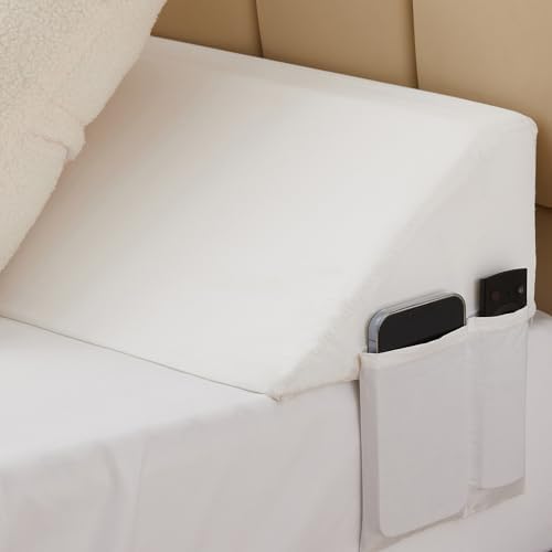 Bedluxe King Wedge Pillow Headboard (76"x10"x6"), Bed Wedge Pillow for Headboard, Foam Headboard Pillow, Bed Gap Filler King - Fill The Gap (0-7"), Mattress Gap Filler (White)
