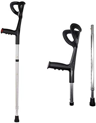 Lightweight Foldable Forearm Crutch, Aluminum Walking Stick,Height Adjustable, Ergonomic Handle with Comfortable Grip 2ZG-02BM (Silver)