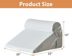 Wedge Pillow Set for After Surgery, Wedge Pillow for Acid Reflux, Bed Wedge Pillow with Adjustable 9&12inch for Headboard,Sleeping, Orthopedic Memory Foam for Neck&Back Support, White/Grey