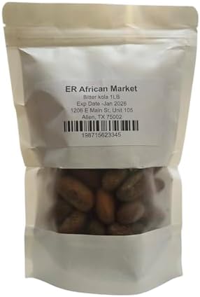 Premium Fresh Handpicked Organic Bitter Kola Nuts from Africa - Vegan, Raw, Authentic, Nutritious Superfood - Rich in Potassium, Iron & Vitamin C - Resealable Packaging for Freshness - 1 LB/16 Oz