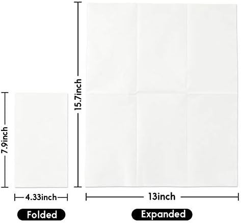 Vplus 600 Pack Paper Napkins Guest Towels Disposable Premium Quality 3-ply Dinner Napkins Disposable Soft, Absorbent, for Kitchen, Wedding, Parties, Dinners or Events(White)