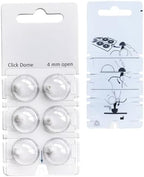 Click Dome 4mm Open for Connexx,Siemens,Signia and Rexton RIC Hearing Aids with Cleaning Brush Tools (4MM)