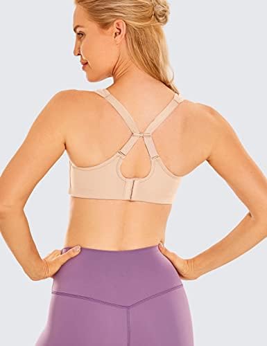 SYROKAN Women's High Impact Removable Pads Sports Bra Underwire Full Coverage Support Workout Running Bra