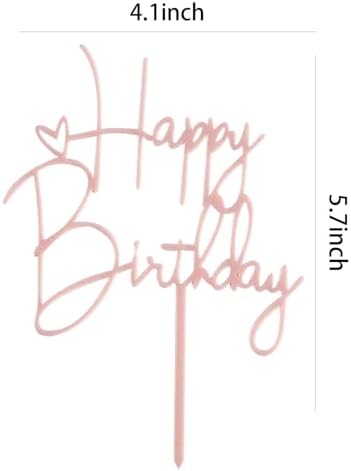 Happy Birthday Cake Topper Birthday Cake Decoration Party Cake Supplies (Red cake topper)