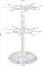 2 Tier Rotating Jewelry Display Stand, Necklace Holder, Jewelry Tree Stand, DIY Organizer for Bracelets, Necklaces, Earrings, Rings, Watches (transparent color)