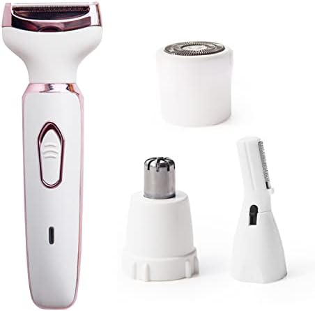 Electric Razor for Women,Hair Trimmer for Face Nose Eyebrow Beard Mustache Arm Leg Armpit Bikini,Painless Rechargeable Portable 4 in 1 Womens Body Shavers Set
