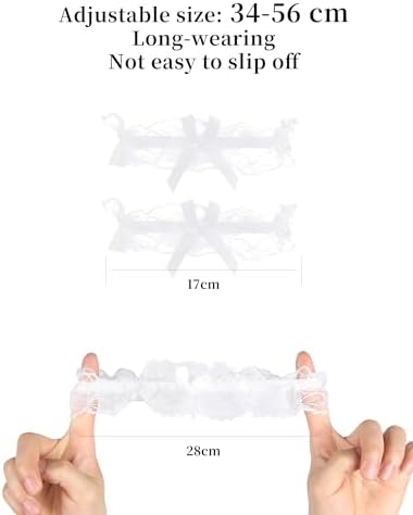 ohyeah Lace Wedding Garters for Bride Bridal Garter Set Elastic Leg Garters for Thigh with Bow Party Prom Bridal Lingerie