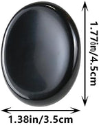 Black Obsidian Crystal Rock Worry Stones for Kids, Oval Palm Stone, Thumb Stone, Crystals and Healing Stones Quartz Bulk for Wicca, Reiki, Healing Energy, Chakra Stones, Witchcraft Supplies(1PCS