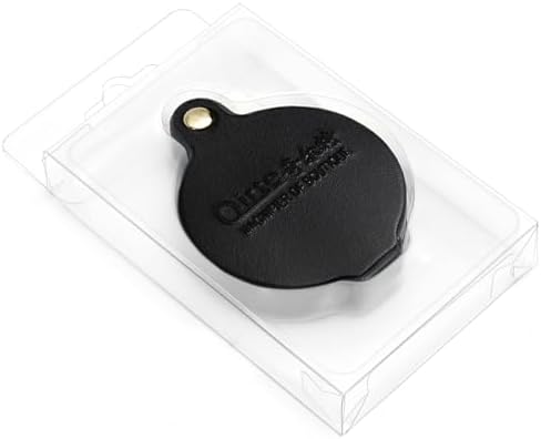 10x Small Pocket Magnifier Glass, Qirte Mini Folding Magnifying Lenses with Rotating Protective Leather Sheath for Seniors Reading, Inspection, Kids for Exploration, Elder Gift, 2 3/8'' Lens Size