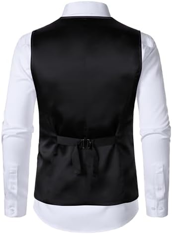 ZEROYAA Men's Sequin Vest Slim Fit 70s Shiny Waistcoat Bowtie Set Disco Prom Party Tuxedo