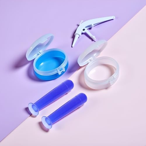 2Pcs Blue Handy Silicone Soft Contact Lenses Small Suction Cups Stick, RGP Inserter Remover Cases, Applies Contacts Safely and Hygienically, Contact Lens Remover, Contact Lens Cases