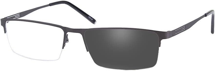 Jcerki Photochromic Gray Reading Glasses +1.25 Strength Half frame Men Eyeglasses