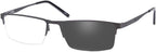 Jcerki Photochromic Gray Reading Glasses +2.50 Strength Half frame Men Eyeglasses
