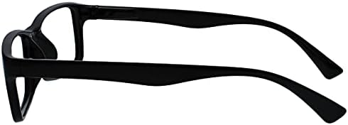 OPULIZE PEP Classic Reading Glasses for Women Men, Scratch Resistant Rectangular Frame with Spring Hinges, Black +1.5 (Pack of 4)