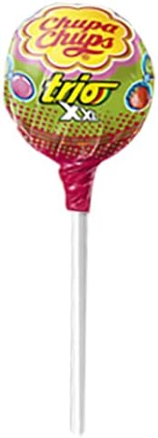 Chupa Chups XXL Trio Bubble Gum Lollipops, Assorted Flavors, Easter Candy, Easter Basket Essentials Stuffers for Kids and Adults, Individually Wrapped Extra Large, Pack of 48