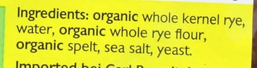 Mestemacher Bread Organic Rye & Spelt bread, 17.6 ounces