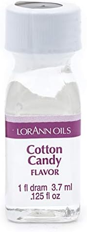LorAnn Oils Super Strength Flavoring - Used For Candy Making, Flavoring, Baking, Hard Candy, & Flavor Oils - Bold, Natural Flavors 4X Stronger Than Extracts - Cotton Candy, Pack of 2, 0.125 fl oz