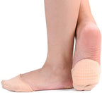 Flammi 6 Pairs Ball of Foot Cushion Socks,Women's Toe Cover with Padding Toe Topper Liner Socks Non-Skid Bottom