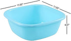 8 Quart Plastic Square Wash Basin Tub, Colorful Small Dish Pan, 3 Packs