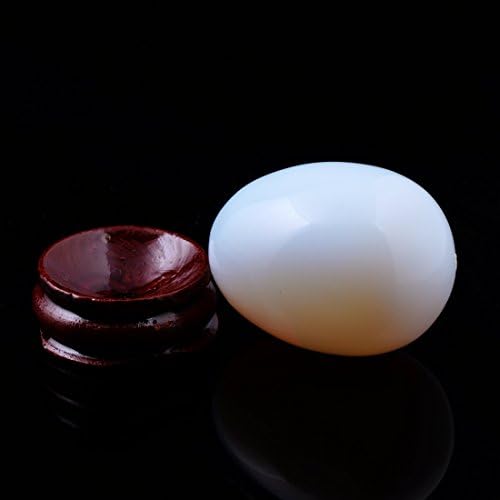 Opal Opalite 40 * 30mm Eggs with Wood Stand Stone Carved Natural Gemstone Bell Chakra Healing Crystal Reiki Crafts