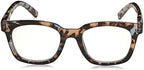 Peepers by PeeperSpecs Women's to The Max Square Light Blocking Reading Glasses, Blue Quartz, 49 + 1.25