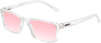 Calabria Pink FL-41 Tinted Reading Glasses Light Sensitivity Men Women Outdoor Indoor Fluorescent Photophobia Eyeglass