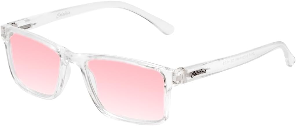 Calabria Pink FL-41 Tinted Reading Glasses Light Sensitivity Men Women Outdoor Indoor Fluorescent Photophobia Eyeglass
