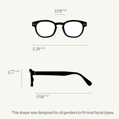 IZIPIZI READING #C Reading Glasses for Women and Men – Square Glasses with Anti-Scratch Lenses, Lightweight Fashion Frame