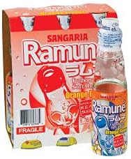 Sangaria Ramune japanese soda Orange 6-bottle pack Imported from Japan 6.76-oz