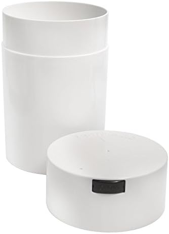 Coffeevac 1LB – Patented Airtight Container with Degassing Valve | Multi-use Vacuum Container Works as Smell Proof Containers for Ground Coffee and Coffee Bean Containers. White