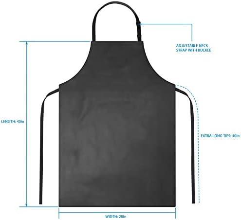 Gotega Waterproof Rubber Vinyl Apron Adjustable Dishwasher Apron - Apron for Women Men Heavy Duty Work Apron