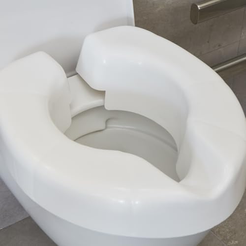NRS Healthcare Novelle Portable Clip-On Raised Toilet Seat, Height Raiser, Maximum User Weight 190kg(30st), Not For All Toilets, Please Check Dimensions- White