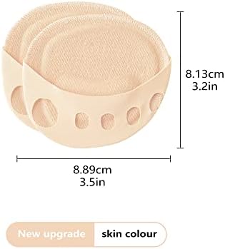 Ball of Foot Cushions Pad,4 Pairs Honeycomb Fabric Forefoot Pads for Metatarsal,No Show Women's Half Socks Pads Invisible Toe Topper Liner Socks Sponge Cushion (2 Beige/1 Black/1 White)