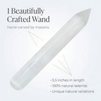 | Selenite | Pointed Massage Wand | Size 5.5" x 0.5" | 1 pc | Crystals and Healing stones, spiritual gifts for women, Reiki, Chakra, Witchcraft, Yoga, Meditation Accessories
