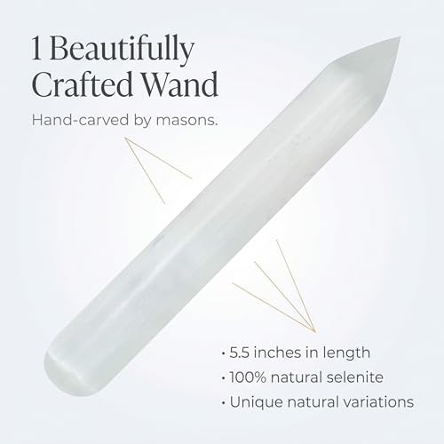 | Selenite | Pointed Massage Wand | Size 5.5" x 0.5" | 1 pc | Crystals and Healing stones, spiritual gifts for women, Reiki, Chakra, Witchcraft, Yoga, Meditation Accessories