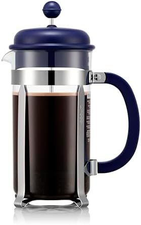 Bodum 34oz Caffettiera French Press Coffee Maker with Reusable Stainless Steel Filter, BPA-Free Plastic Carafe, Midnight Blue
