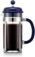 Bodum 34oz Caffettiera French Press Coffee Maker with Reusable Stainless Steel Filter, BPA-Free Plastic Carafe, Midnight Blue