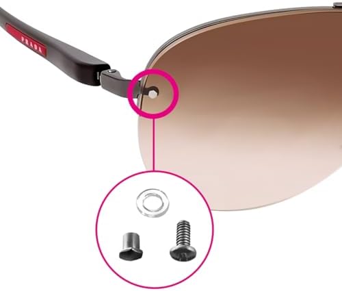 Replacement Screws for Prada Eyeglasses Sunglasses to Mount Lenses (Gunmetal)