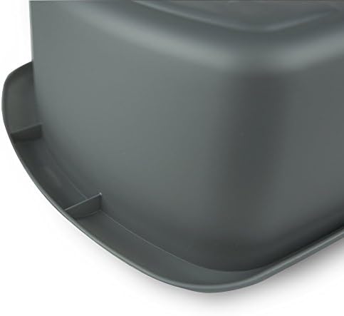 Whitefurze Rectangular Bowl, Plastic, Silver, Large
