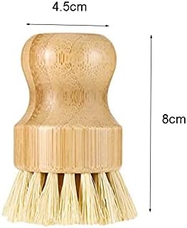 2 Pcs Palm Pot Brush,Bamboo Dish Brush Natural Scrub Brush Coconut Bristles Pot Brushes Dish Scrubber Cleaning Kit for Cleaning Pots,Pans,Kitchen Sink(Palm+Sisal)