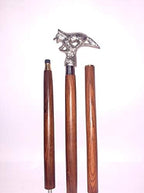 Steampunk Handmade Victorian Silver Fox Handcrafted Wolf Head Wands Walking Canes Sticks-Walking Sticks