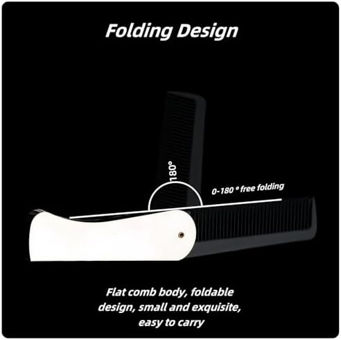 4 Pcs Folding Pocket Combs for Men - Stainless Steel Fine Tooth Hair Beard Combs for Styling Hair, Beard or Mustache Care, Compact Design for Travel & Everyday Grooming (Silver)