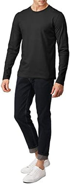 H2H Mens Casual Slim Fit Long Sleeve T-Shirts Soft Lightweight V-Neck/Crew-Neck Size XS to 3XL